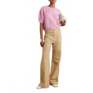 NEW LISA YANG juniper knitted sweater in petal brushed